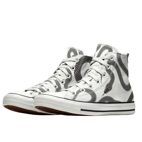 Converse Chuck Taylor All Star High Snake Custom White Black size 13 NEW - Picture 2 of 6